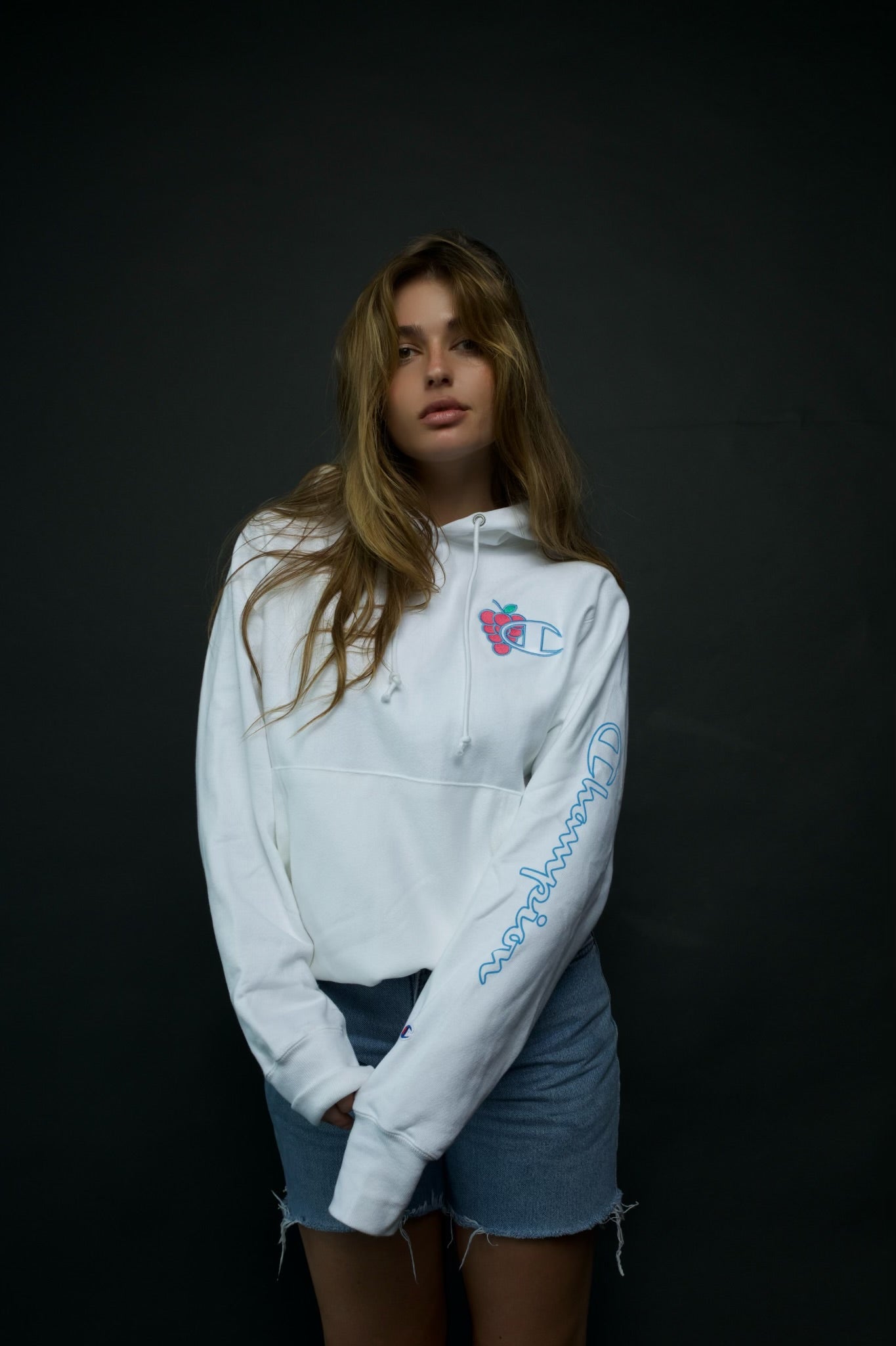 LosPollosTV X Champion “Cotton Candy Grape” Reverse Weave Hoodie - WHITE