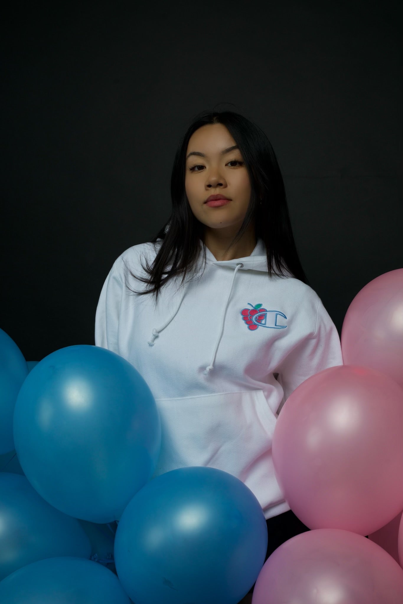 LosPollosTV X Champion “Cotton Candy Grape” Reverse Weave Hoodie - WHITE