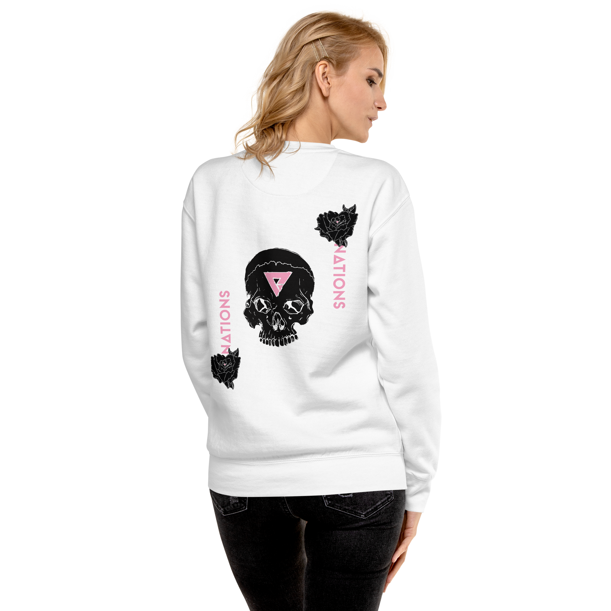 Skull and Roses Crewneck - White