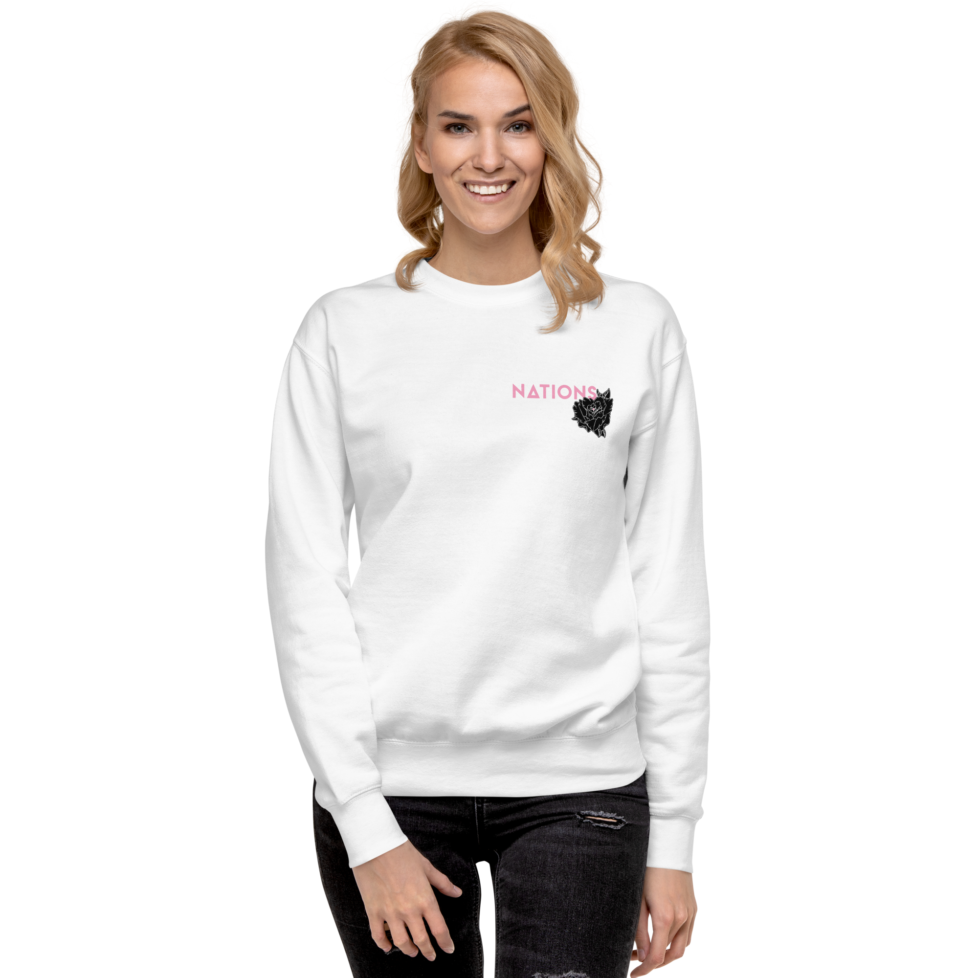 Skull and Roses Crewneck - White