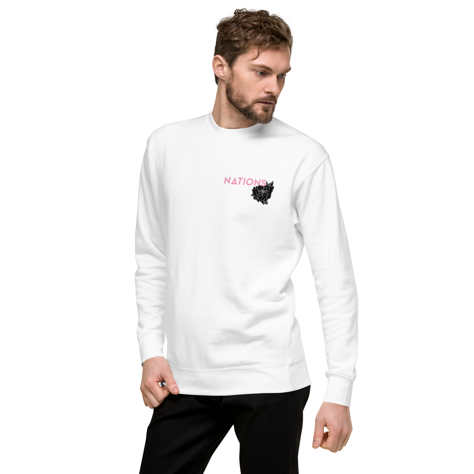 Skull and Roses Crewneck - White
