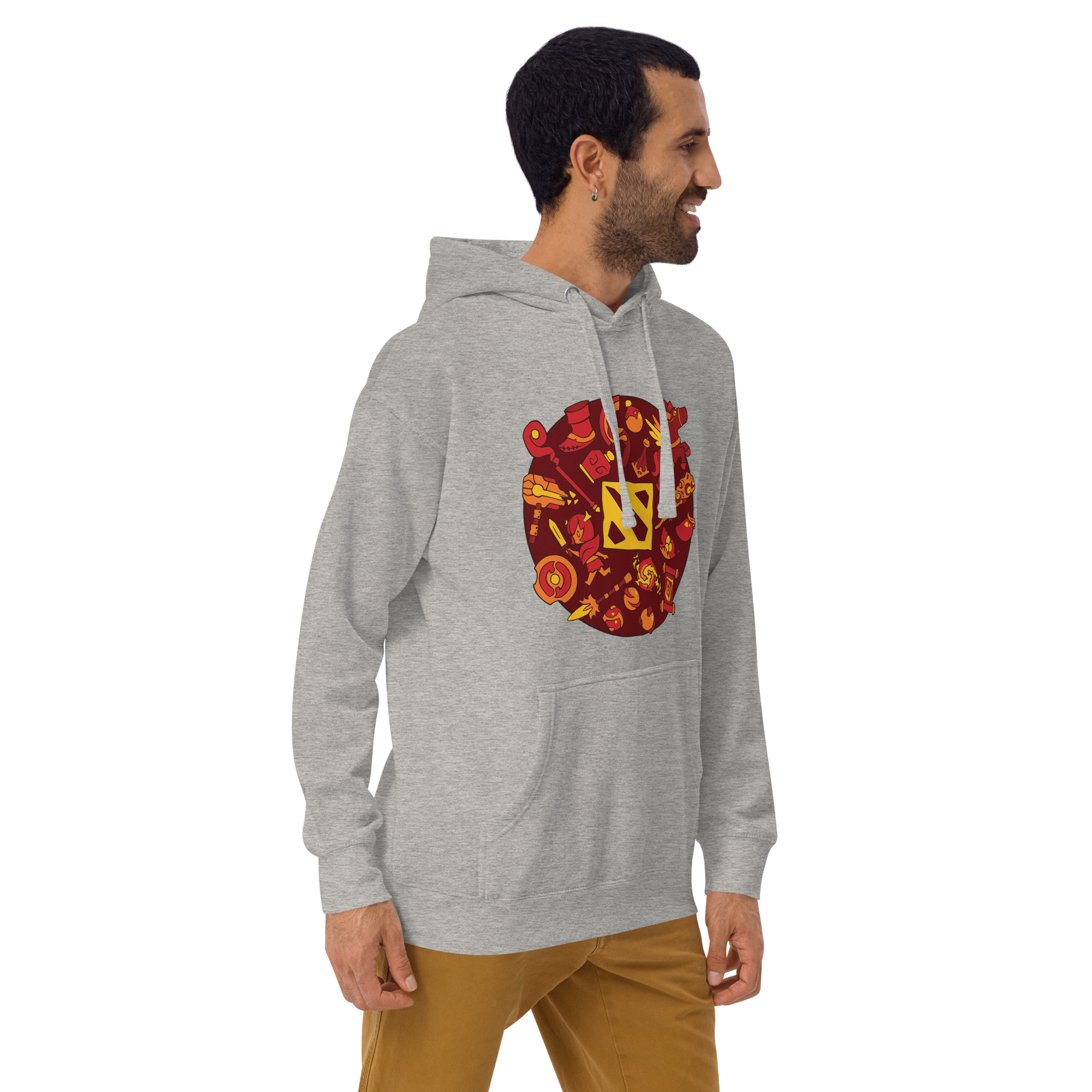 Red Circle Hoodie - Heather