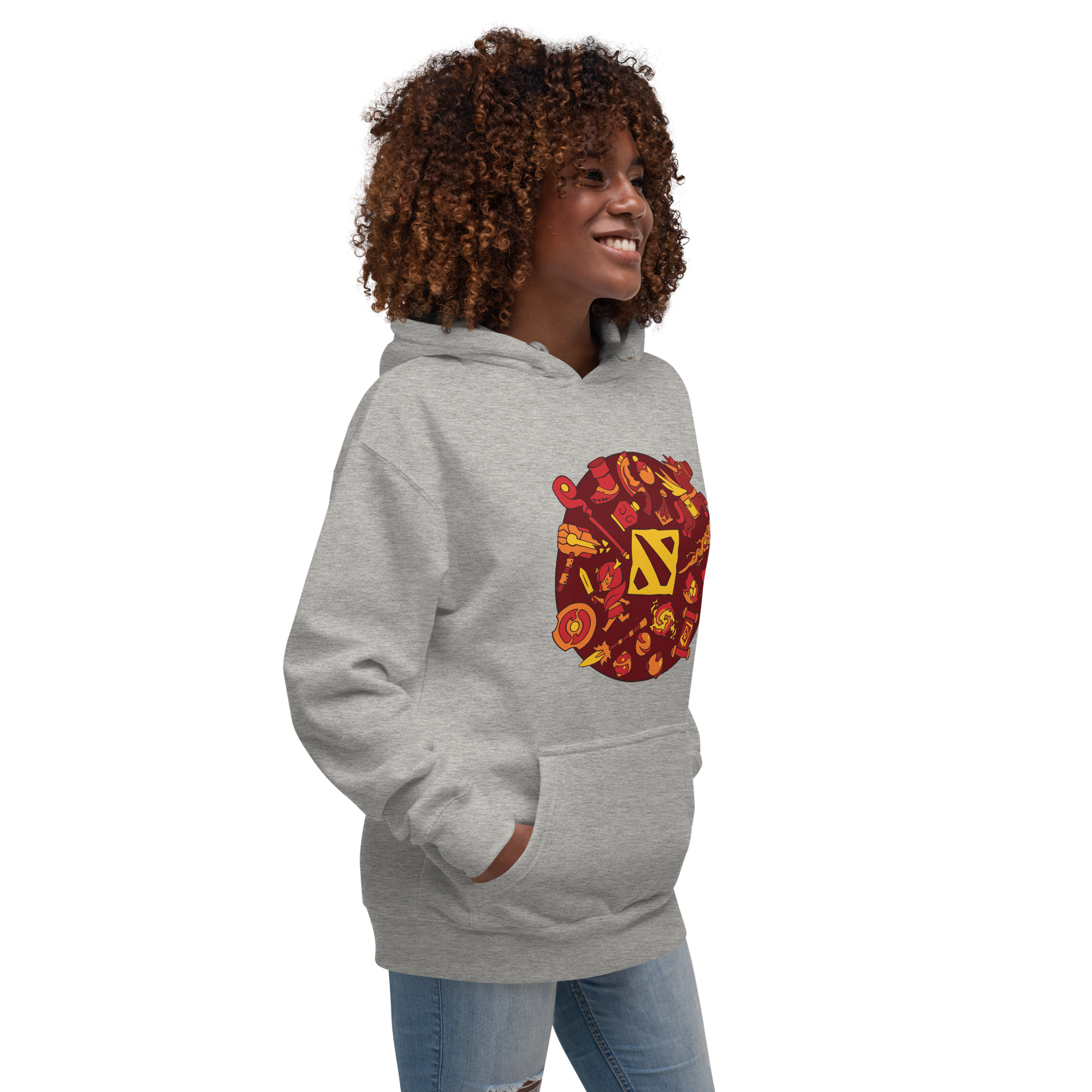 Red Circle Hoodie - Heather