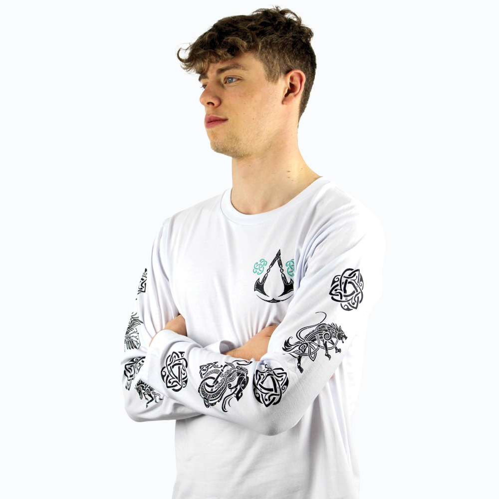 Assassin's Creed Valhalla: Circle Long Sleeve Tee - White